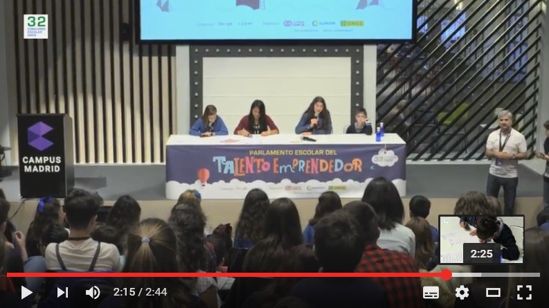 Nuestros alumnos en el Parlamento Escolar del Talento – España Directo